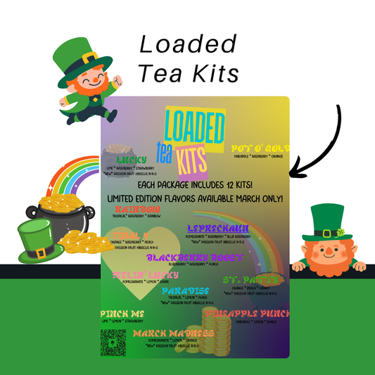 Loaded Mega Tea Kits – Set of 12 Energy Drink Mixes for Focus & Fuel
