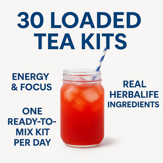 30 Loaded Tea Kits – Herbalife Variety Pack for Energy & Focus | 30-Day Challenge | Keto-Friendly Wellness Drink Set